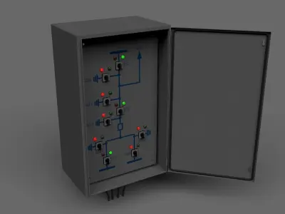 Disconnect switches remote control cabinet 3D model