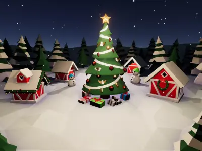POLY Christmas Low-poly 3D model