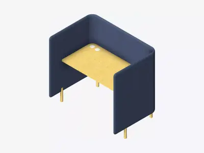 Furniture - Desk - Contemporary - Flame - Feet Low-poly 3D model
