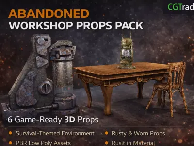 Abandoned worksho props pack 3D model