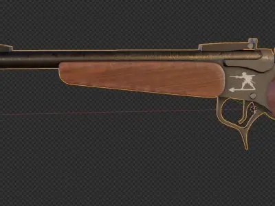 Cannon Pistol Low-poly 3D model