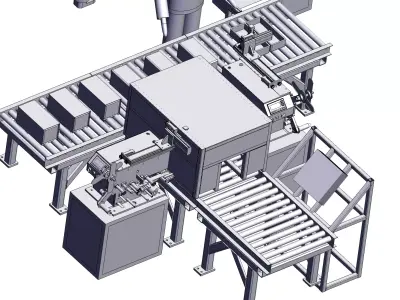 Automated assembly line 3D model