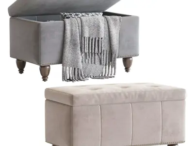 Copper Grove Bunlap Upholstered Storage Bench 3D model