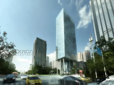 3Dmax fashion city commercial square building 279 3D model
