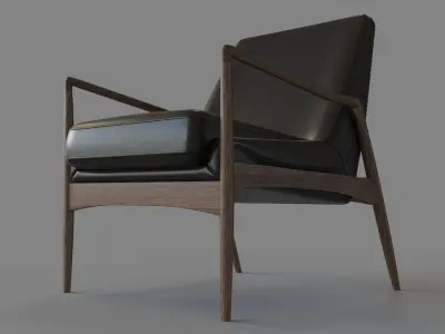 Braden Leather Chair Durango Smoke 3D model