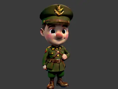 World War II Soldier Low-poly 3D model get