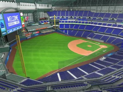 Stadium with Retractable Roof 3D model
