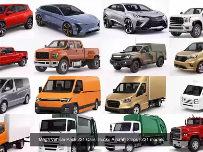 Mega Vehicle Pack 231 Cars Trucks Aircraft Ships