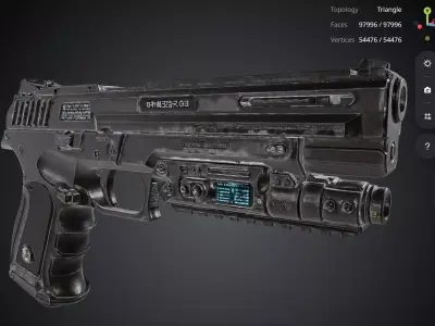 Black Pistol 3D model purchase