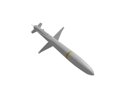AGM-88 HARM missile low poly Low-poly 3D model