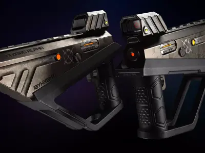 Sci-fi gun Free low-poly 3D model buy