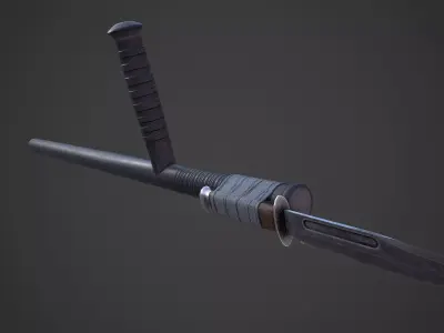Bayoneted Tonfa Low-poly 3D model