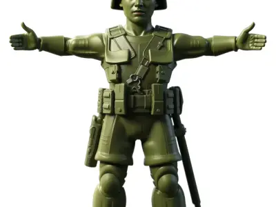Green Soldier Action Figure model pack Low-poly 3D model purchase