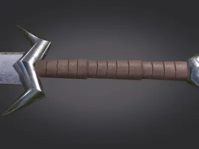 Stylized Medieval Sword melee weapon game ready Low-poly 3D model order