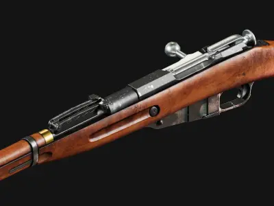  Mosin rifle Low-poly 3D model