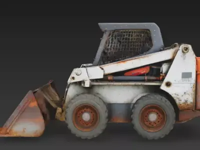 Destroyed Industrial Skid Steer Loader 3D Model Low-poly 3D model
