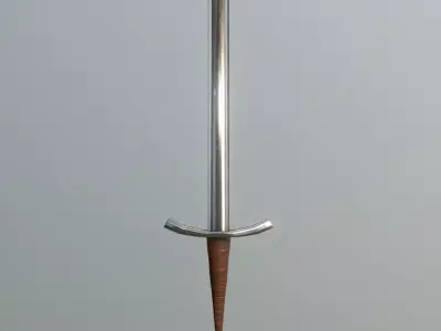 Medieval sword with some gems Low-poly 3D model
