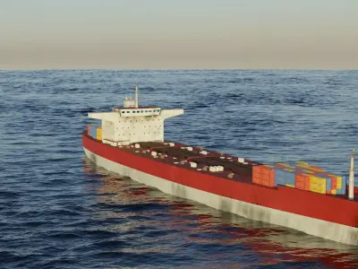 Oil Tanker ship Low-poly 3D model