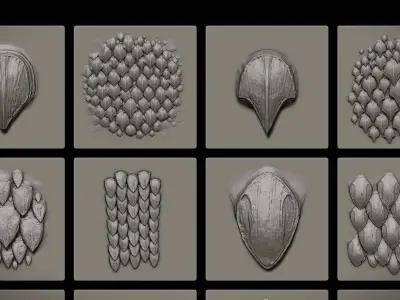 Scales VDM pack for Zbrush 3D model