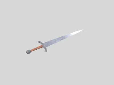 low poly medieval sword 4 Low-poly 3D model