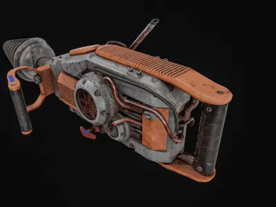 Hand Mining Drill Low-poly 3D model