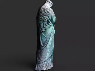 graveyard temple wall front part monument PBR photogrammetry Low-poly 3D model