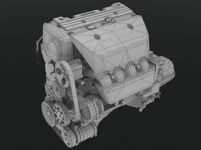Honda K20A1 2.0L engine 3D model