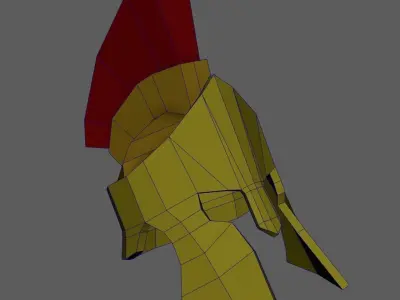 Lowpoly spartan helmet Free low-poly 3D model