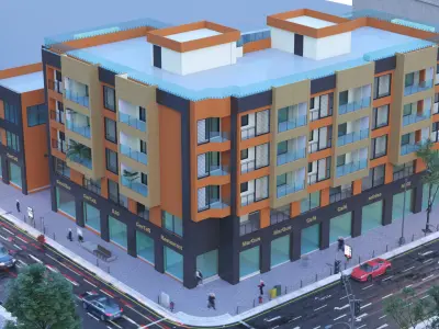 City Building Collection 3D pack Low-poly 3D model