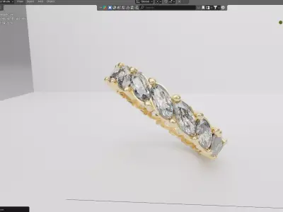 Diamond Eternity Marquise Ring 3D model Low-poly 3D model