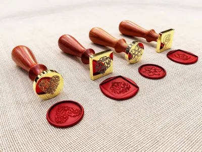 wax stamp Low-poly 3D model