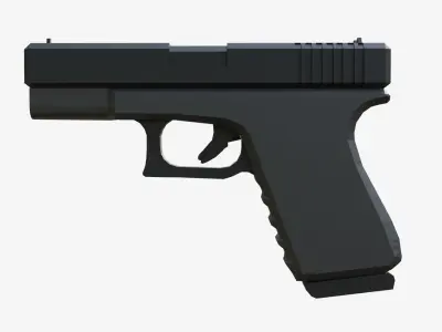 Glock 17 Gun 3D Model Low-poly 3D model