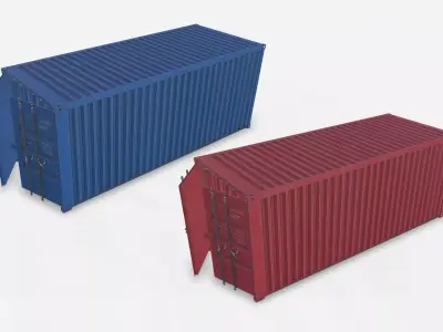 Cargo Container Low-poly PBR Low-poly 3D model