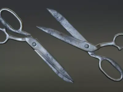 Old Scissors Low-poly 3D model