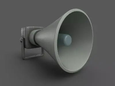 Vintage Alarm Siren Low-poly 3D model