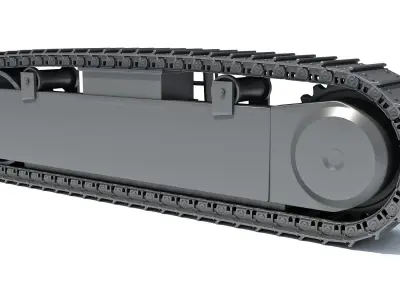 Bulldozer Excavator Track 3D model by 3D-Horse