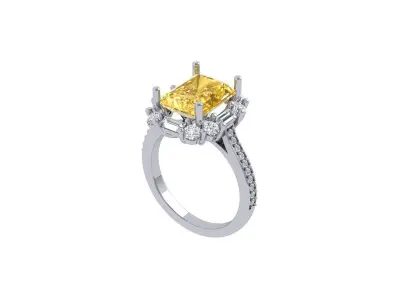 Radiant Art Deco Ring 3D print model 4