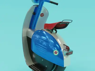 Classic Unicycle Low-poly 3D model
