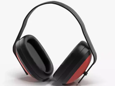 Earmuffs Red Low-poly 3D model