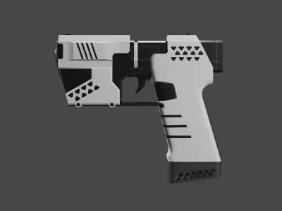 Sci-fi pistol Free low-poly 3D model buy