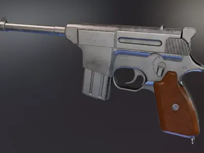 Type 80 Pistol Low-poly 3D model