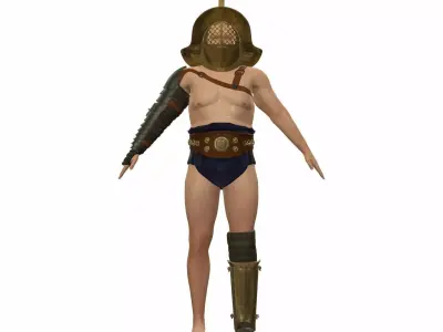 Roman Gladiator Low-poly 3D model