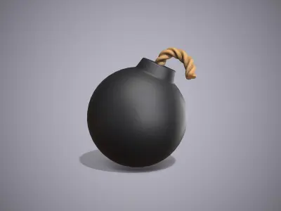 Round Bomb Low-poly 3D model