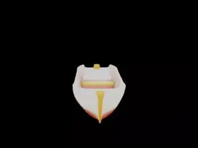 lowpoly boat Low-poly 3D model