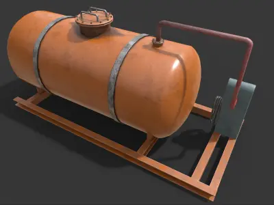 Low-poly 3D model of a gas station Low-poly 3D model