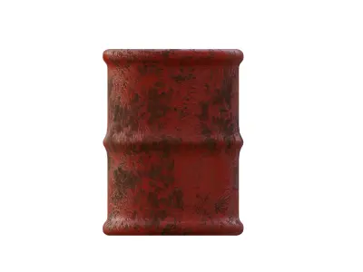 Abandoned Red Drum with Peeling Paint and Slight Rust PBR Free 3D model
