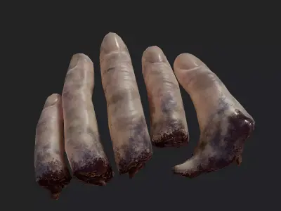 Severed Fingers  Low-poly 3D model