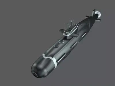 submarine 3D model by dibacgi from CGTrader (UV Mapped)