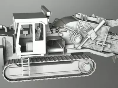 Excavator bulldozer 3D model by tavi