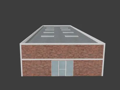 Commercial Warehouse Low-poly 3D model